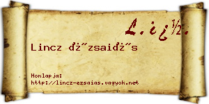 Lincz Ézsaiás névjegykártya